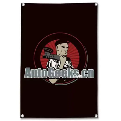 Vertical Shop Flags – Long & Narrow Banners Featuring Top Wrapping, PPF, and Detailing Brands for Professional Decor