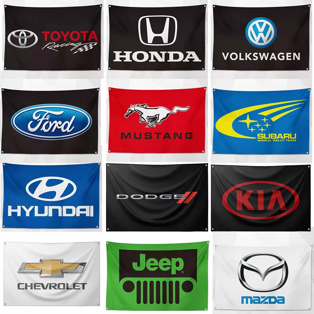 Mainstream Car Brand Flags – Premium Shop Decor for a Professional & High-End Look