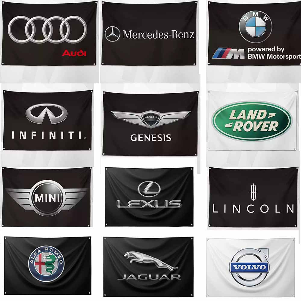 Premium Car Brand Flags – Premium Shop Decor for a Professional & High-End Look
